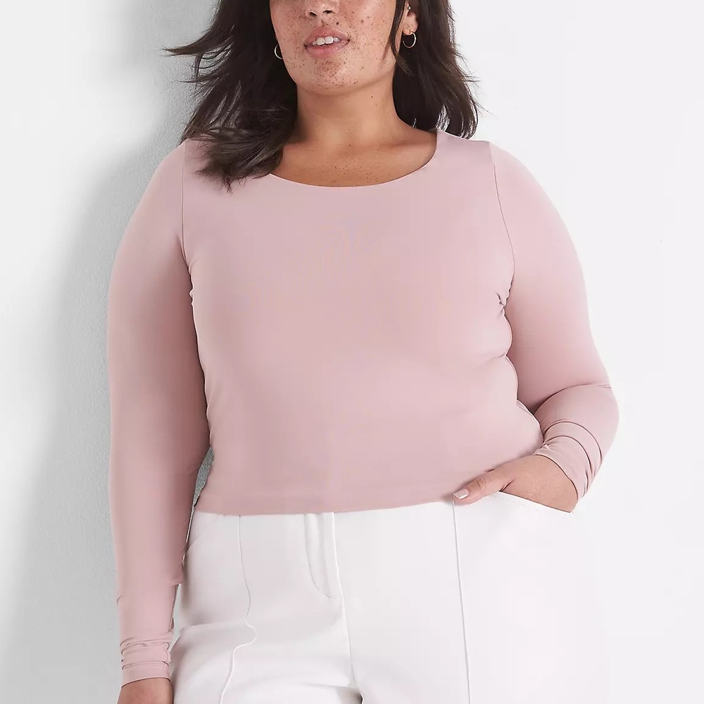 Lane Bryant Fitted Long-Sleeve Crop Tee - Size 16